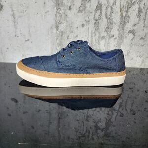 New TOMS Paseo Dark Denim Mens Size 8 Sneakers Lace Up Navy Blue